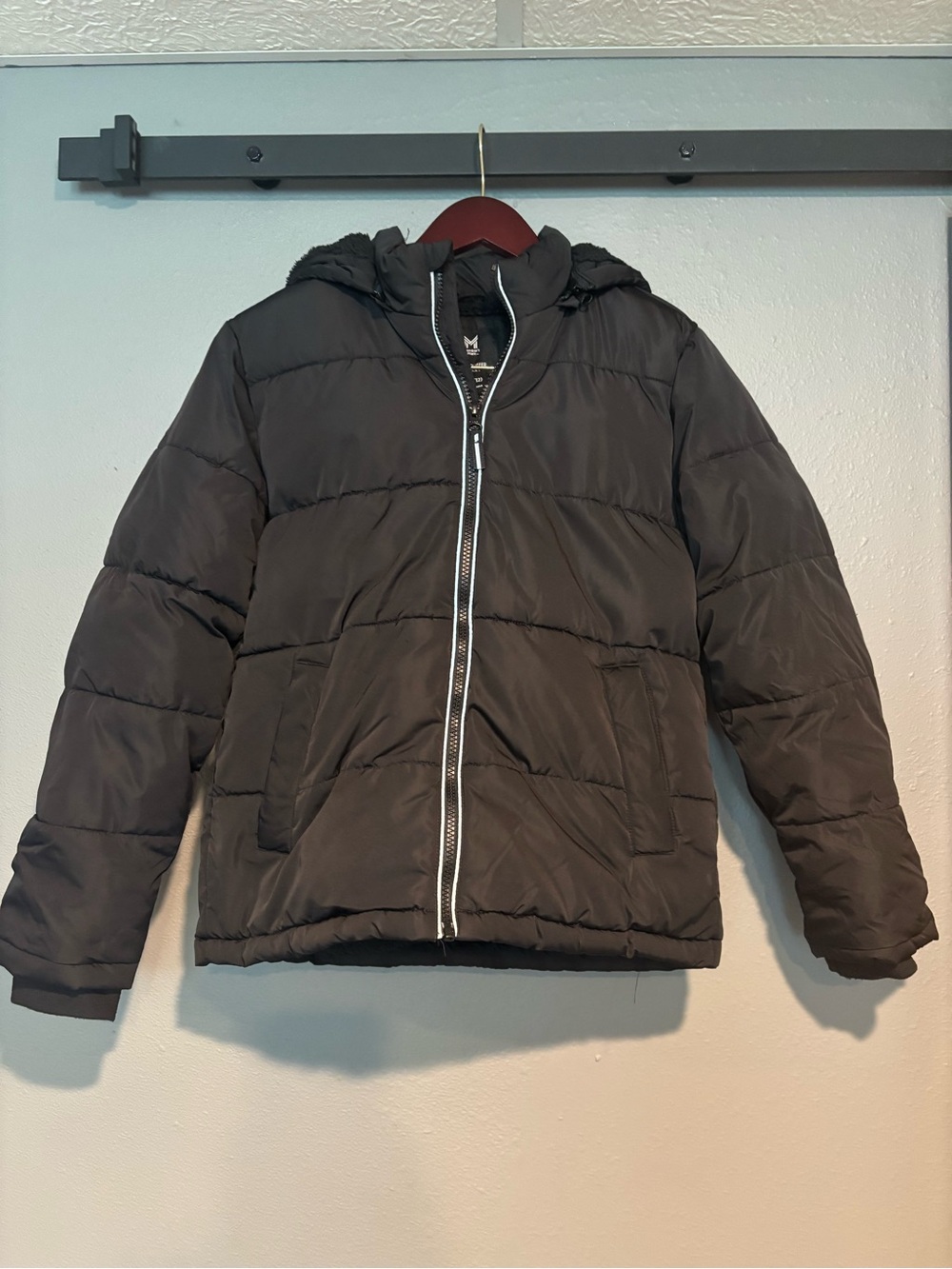 Kid’s Black Hooded Puffer Jacket - Insulated Coat